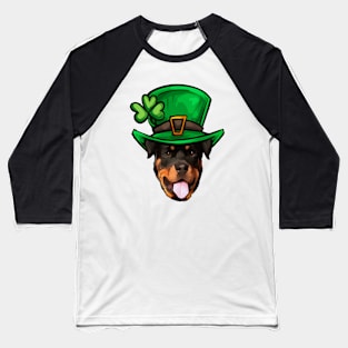 St Patricks Day Rottweiler Baseball T-Shirt